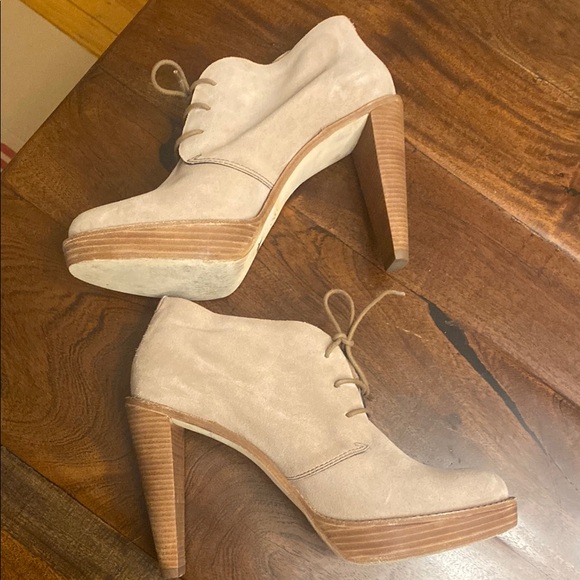 Taupe Suede Women's Ankle Boots - Picture 5 of 12